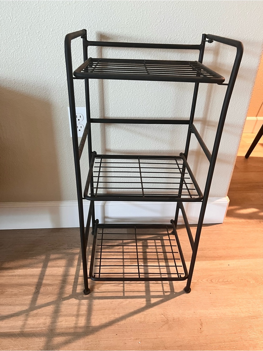 3-Tier Metal Storage Shelf in Black